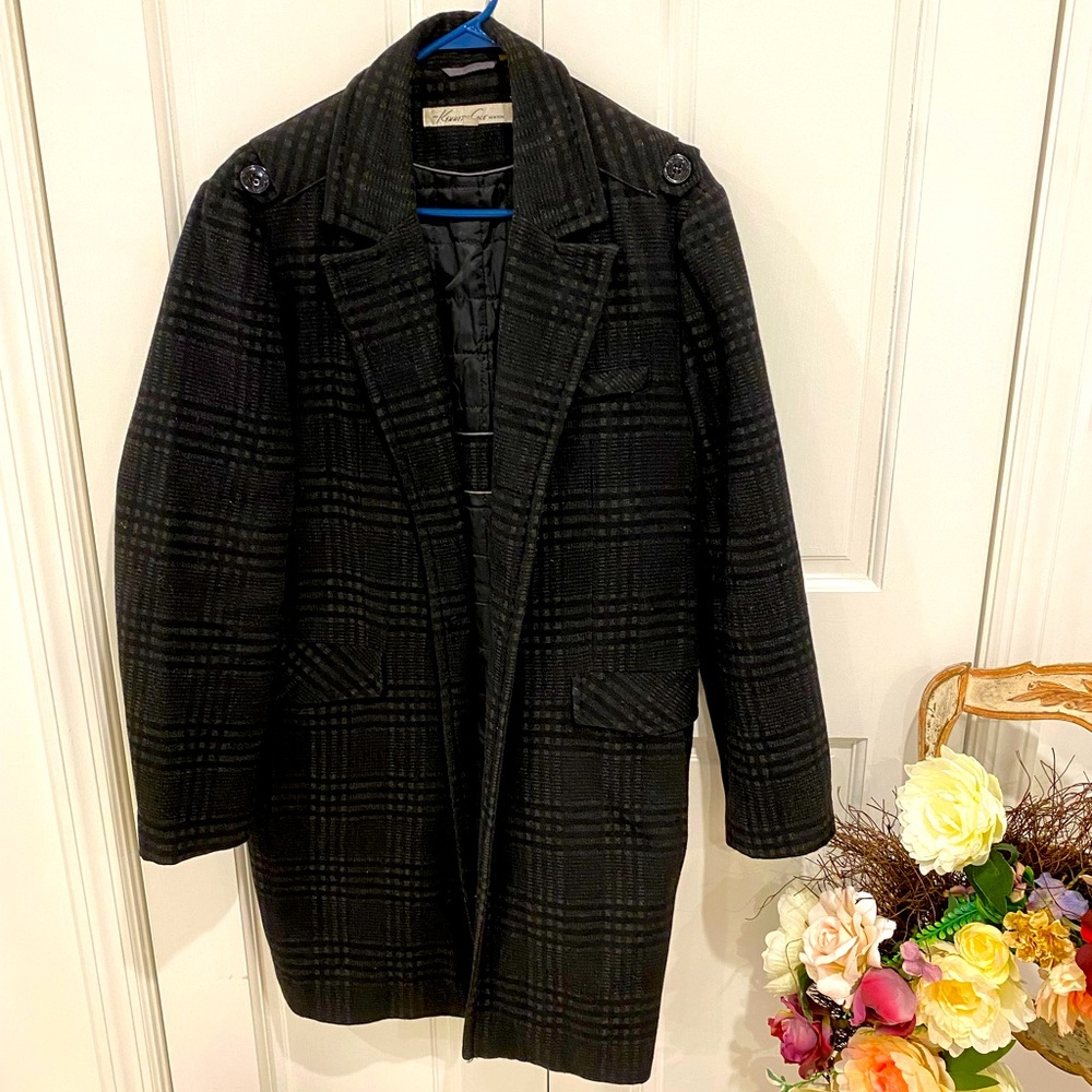 Kenneth Cole warm coat - black plaid